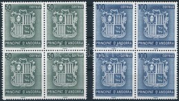 ** 1982 Andorra Címere Sor Négyestömbökben,
Coat Of Arms Of Andorra Set In Blocks Of 4
Mi 157-158 - Altri & Non Classificati