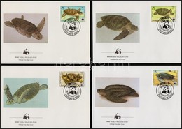 ** 1983 WWF: Teknős Sor Mi 541-544 4 Db FDC-n - Other & Unclassified