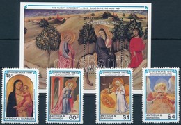 ** 1987 Karácsony, Festmények Sor + Blokk,
Christmas, Paintings Set + Block
Mi 1077-1080 - Other & Unclassified