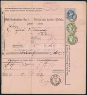 1881 Német-cseh Nyelvű 10kr Díjjegyes Posta Utánvételi Lap 2 X 3kr Díjkiegészítéssel / C.O.D. Parcel Card 'B.H. THERESIE - Altri & Non Classificati