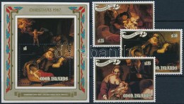 ** 1987 Karácsony, Rembrandt Sor + Blokk,
Christmas, Rembrandt Set + Block
Mi 1249-1251 + Mi 184 - Other & Unclassified