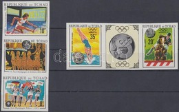 ** 1970 Nyári Olimpiák Vágott Sor Hármascsíkokban / Mi 325B-329B Imperforate Stripes Of 3 - Other & Unclassified