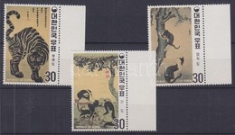 ** 1970 Festmények (kutya, Macska, Tigris) Mi 739-741 - Other & Unclassified