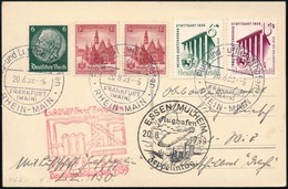 1939 Zeppelin Deutschlandfahrten Repülés Essenbe Képeslap - Other & Unclassified