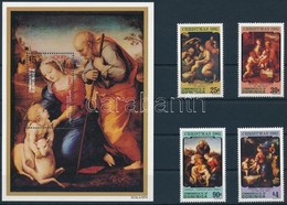 ** 1982 Karácsony Sor + Blokk,
Christmas Set + Block
Mi 800-803 + Mi 80 - Other & Unclassified