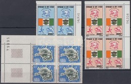 ** 1974 100 éves Az UPU Mi 458-460 Négyestömbök - Altri & Non Classificati