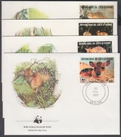 1985 WWF Zebra-bóbitásantilop Sor Mi 881-884 4 FDC - Otros & Sin Clasificación