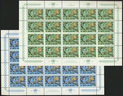 ** 1976 25 éves Az ENSZ Postája Kisív Sor Mi 299-300 - Altri & Non Classificati