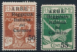* Carnaro-sziget 1920 Forgalmi Mi 24-25 II (betapadás, Törés / Gum Disturbance, Folded) - Sonstige & Ohne Zuordnung