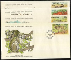 1977 WWF Védett állatok Sor 4 FDC-n Mi 702-705 - Other & Unclassified