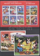 ** 1998 Walt Disney Figurák Kisívsor Mi 2685-2696 + Blokksor Mi 342-343 Két Db Stecklapon - Other & Unclassified