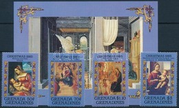 ** 1985 Karácsony Sor + Blokk,
Christmas Set + Block
Mi 731-734 + Mi 103 - Other & Unclassified