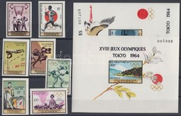 ** 1965 Tokiói Nyári Olimpia Vágott Sor Mi 265 B-271 B + Vágott Blokkpár Mi 5 B-6 B - Altri & Non Classificati