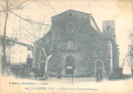 83 VAR Eglise Et Grande Fontaine De LA GARDE Carte Précurseur - La Garde