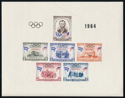 ** 1964 Tokiói Olimpia Blokk Felülnyomással Mi D 2 - Altri & Non Classificati