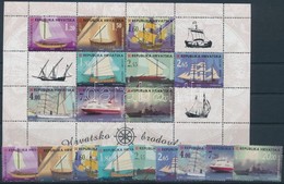 ** 1998 Hajók Sor + Kisív,
Ships Set + Mini Sheet
Mi 473-481 - Altri & Non Classificati