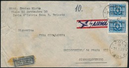 1949 Légi Levél Katonai Igazgatású Bélyegekkel 'IZOLA' - Prága - Other & Unclassified