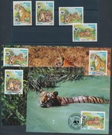 ** 1984 WWF Tigris Sor Mi 706-709 + 4 CM + 4 FDC-n - Sonstige & Ohne Zuordnung