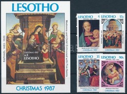 ** 1987 Karácsony Sor + Blokk,
Christmas Set + Block
Mi 671-674 + Mi 47 - Other & Unclassified