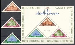 ** 1962 Nemzetközi Vásár, Tripolis Sor Mi 115-117 + Blokk 1 - Altri & Non Classificati