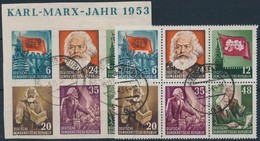 O 1953 Karl Marx Blokkból Kivett Fogazott és Vágott értékek Mi 386-391 - Otros & Sin Clasificación
