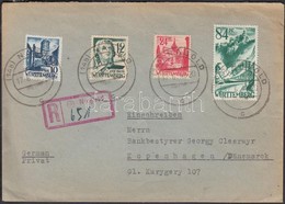 1948 Württemberg Ajánlott Levél Dániába - Other & Unclassified