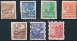 * 1946 Mecklenburg Vastag Fehér Papír Mi 29-36 X - Sonstige & Ohne Zuordnung