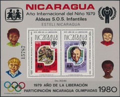 ** 1980 Nicaragua Részt Vesz Az Olimpián; Nemzetközi Gyermek év Blokk Mi 110 A - Otros & Sin Clasificación