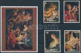 ** 1988 Karácsony, Rubens Festmények Sor + Blokk,
Christmas, Rubens Paintings Set + Block
Mi 737-740 + Mi 113 - Altri & Non Classificati