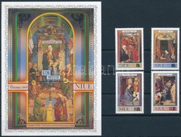 ** 1990 Karácsony, Festmények Sor + Blokk,
Christmas, Paintings Set + Block
Mi 767-770 + Mi 118 - Sonstige & Ohne Zuordnung