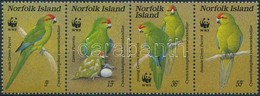 ** 1987 WWF: Papagájok Négyescsík Mi 421-424 + 4 Db FDC - Andere & Zonder Classificatie