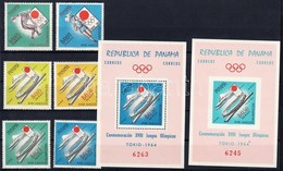 ** 1964 Tokiói Olimpia Sor Mi 714-719 + Blokkpár Mi 17-18 - Altri & Non Classificati