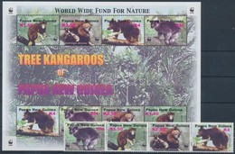 ** 2003 WWF: Famászó Kenguru Négyescsík Mi 1017-1020 + Kisív 1021-1024 - Otros & Sin Clasificación