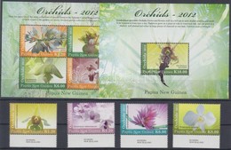 ** 2012 Orchideák Sor Mi 1815-1818 + Kisív Mi 1819-1822 + Blokk Mi 154 - Sonstige & Ohne Zuordnung