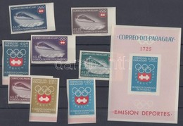 ** 1963 Téli Olimpia: Innsbruck ívszéli Vágott Sor Mi 1257-1264 + Blokk Mi 49 - Altri & Non Classificati