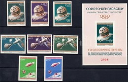 ** 1964 Űrutazás: Tokiói Olimpia Sor Mi 1303-1310 + Blokk Mi 55 - Sonstige & Ohne Zuordnung