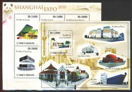 ** 2010 Shanghai EXPO Kiállítási Pavilonok Kisív Mi 4522-4527 + Blokk Mi 777 - Other & Unclassified