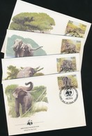 1986 WWF Elefántok Sor Mi 753-756 4 FDC - Sonstige & Ohne Zuordnung