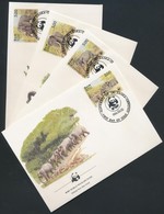 1986 WWF Ceyloni Elefánt Sor Mi 753-756 4 FDC - Andere & Zonder Classificatie