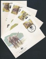 1986 WWF Ceyloni Elefánt Sor Mi 753-756 4 FDC - Otros & Sin Clasificación