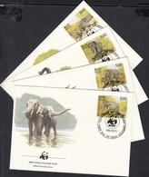 1986 WWF Elefántok Sor Mi 753-756 4 FDC - Otros & Sin Clasificación