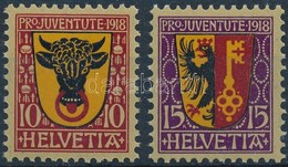 ** 1918 Pro Juventute: Címer (I). Sor Mi 143-144 - Otros & Sin Clasificación