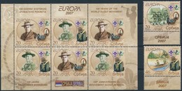 ** 2007 Europa CEPT Cserkészek ívszéli Sor + Bélyegfüzet Lap,
Europa CEPT Scout Margin Set + Stamp-booklet Sheet
Mi 194+ - Andere & Zonder Classificatie