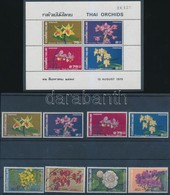 * 1974-1975 Virág, Orchidea 2 Klf Sor Mi 723-726 + 764-767 + Blokk Mi 6 - Sonstige & Ohne Zuordnung