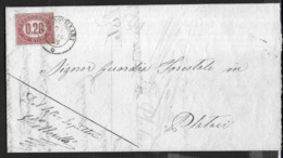 STORIA POSTALE REGNO - SERVIZIO CENT. 20 SU PIEGO SU CARTA A MANO FILIGRANATA DA CASTROVILLARI 29.DIC.1876 - Dienstmarken