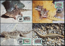 1986 WWF: Hüllők Sor 4 Db CM-en,
WWF: Reptiles Set On 4 CM
Mi 500-503 - Other & Unclassified