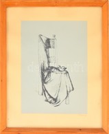 Barcsay Jenő (1900-1988): Szék. Szitanyomat, Papír, Jelzett, üvegezett Keretben, 32×22 Cm - Otros & Sin Clasificación