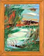 Bodri Ferenc (1943-): Balatoni Nádas. Olaj, Farost, Jelzett, Keretben, 42×31 Cm - Other & Unclassified