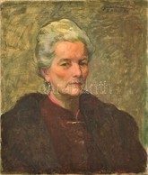 Gábor Móric (1889-1987): Idős Hölgy Portréja 1942. Olaj, Vászon (festék Lepattanásokkal), Jelzett, 60×50 Cm - Altri & Non Classificati