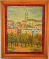 Guzsik Jelzéssel: Vérmező. Olaj, Farost, Keretben, 62×51 Cm - Otros & Sin Clasificación